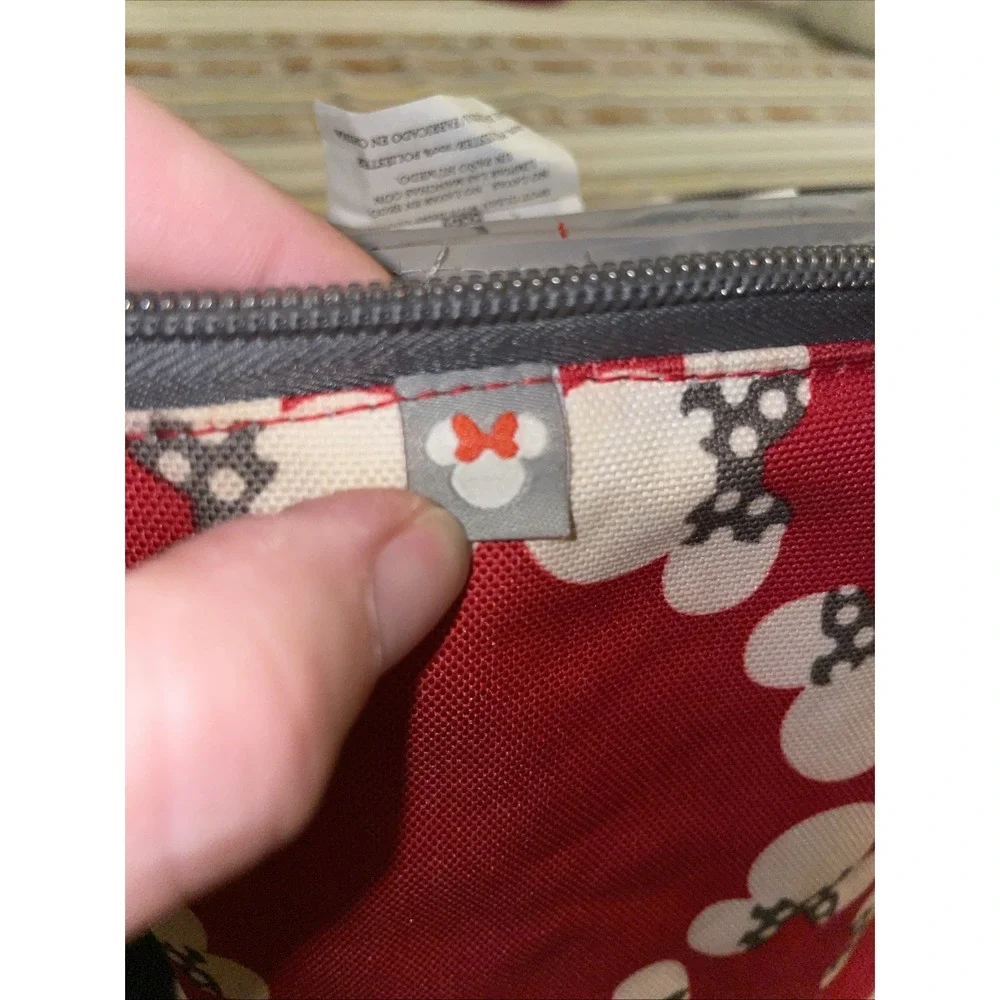 Baby Bottle Bag Insulated Minnie Mouse Disney Red Gray White Clip‎ Strap